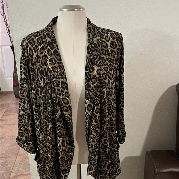 Robert Louis Black and Brown Leopard Cardigan - Picture 1 of 3